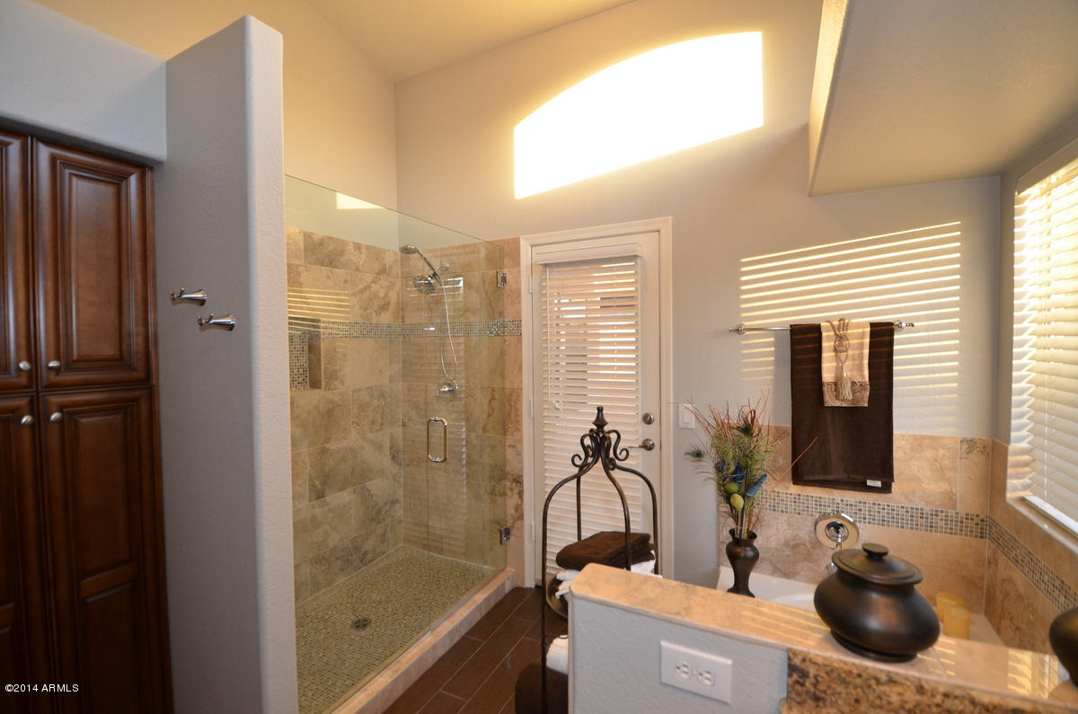 4725 East Jaeger Road Phoenix, AZ 85050 - Photo 9 of 23 Master Bath - Custom Travertine Shower