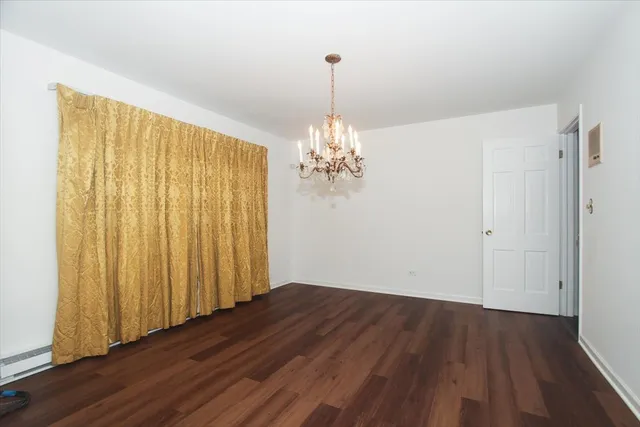 a view of a chandelier in a room