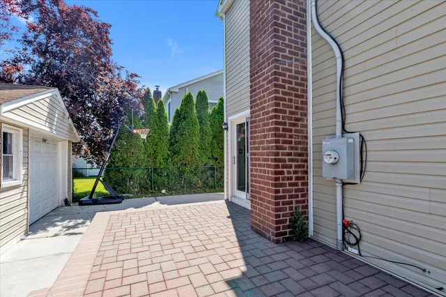 a view of a backyard with a tub