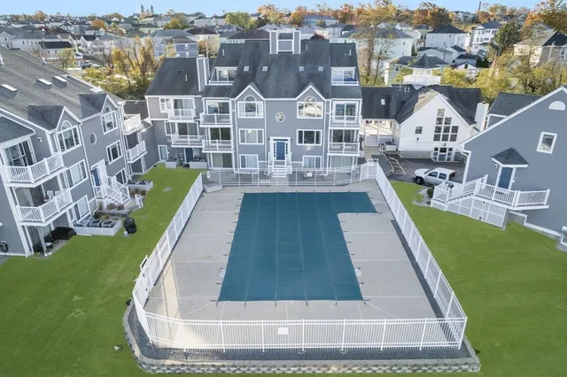 an aerial view of a house