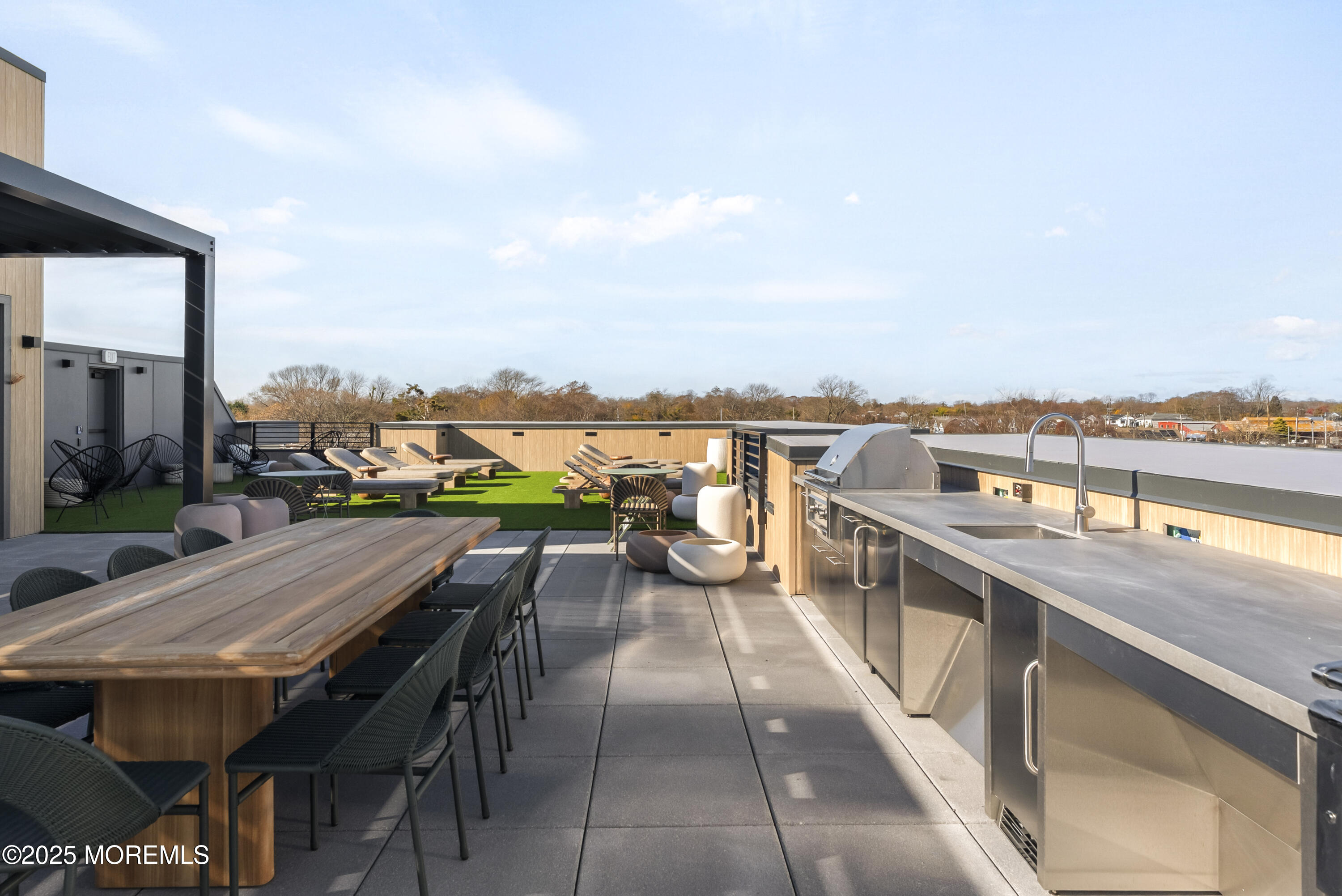 a view of a balcony with city view