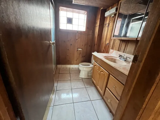 a bathroom with a sink a toilet and a shower