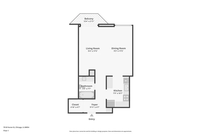 $210,000 | 70 West Huron Street, Unit 2210, Chicago, IL 60654