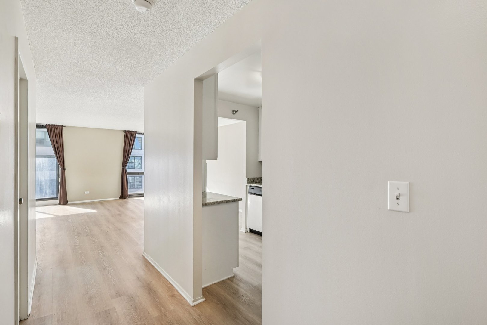 70 West Huron Street, Unit 2210 Chicago, IL 60654 - Photo 5 of 18 a view of a hallway with wooden floor