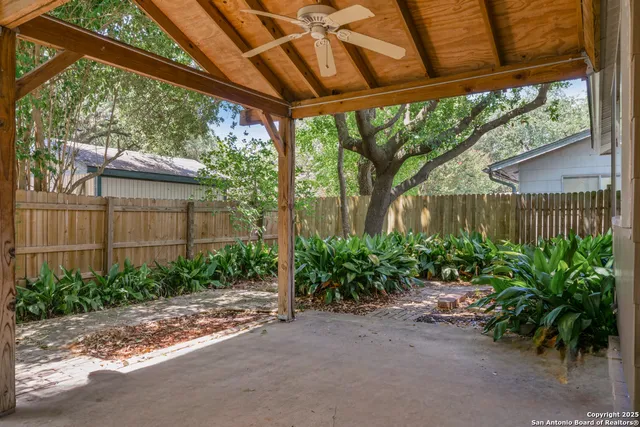 a couple of potted plants in front of a door