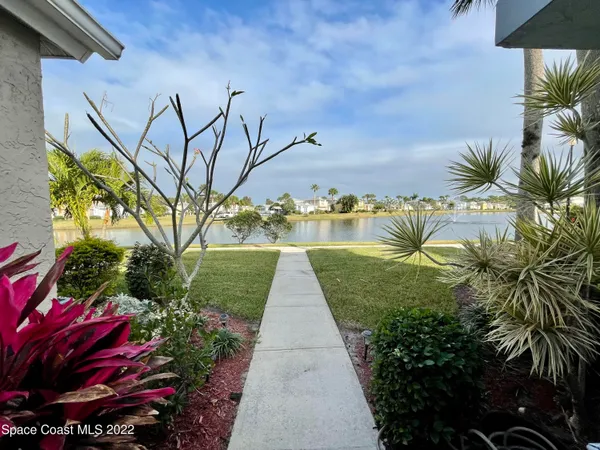 a view of a lake with houses