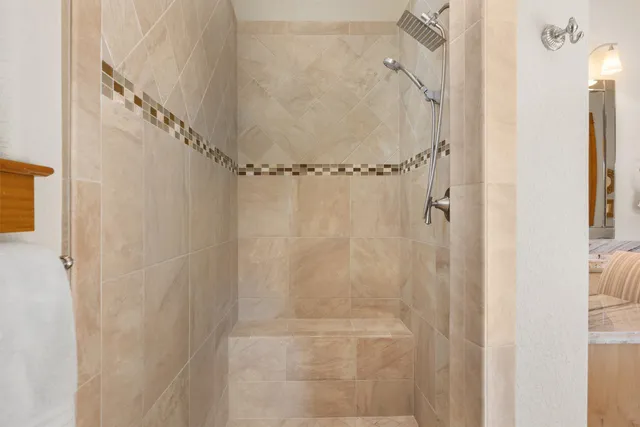 a bathroom with a shower