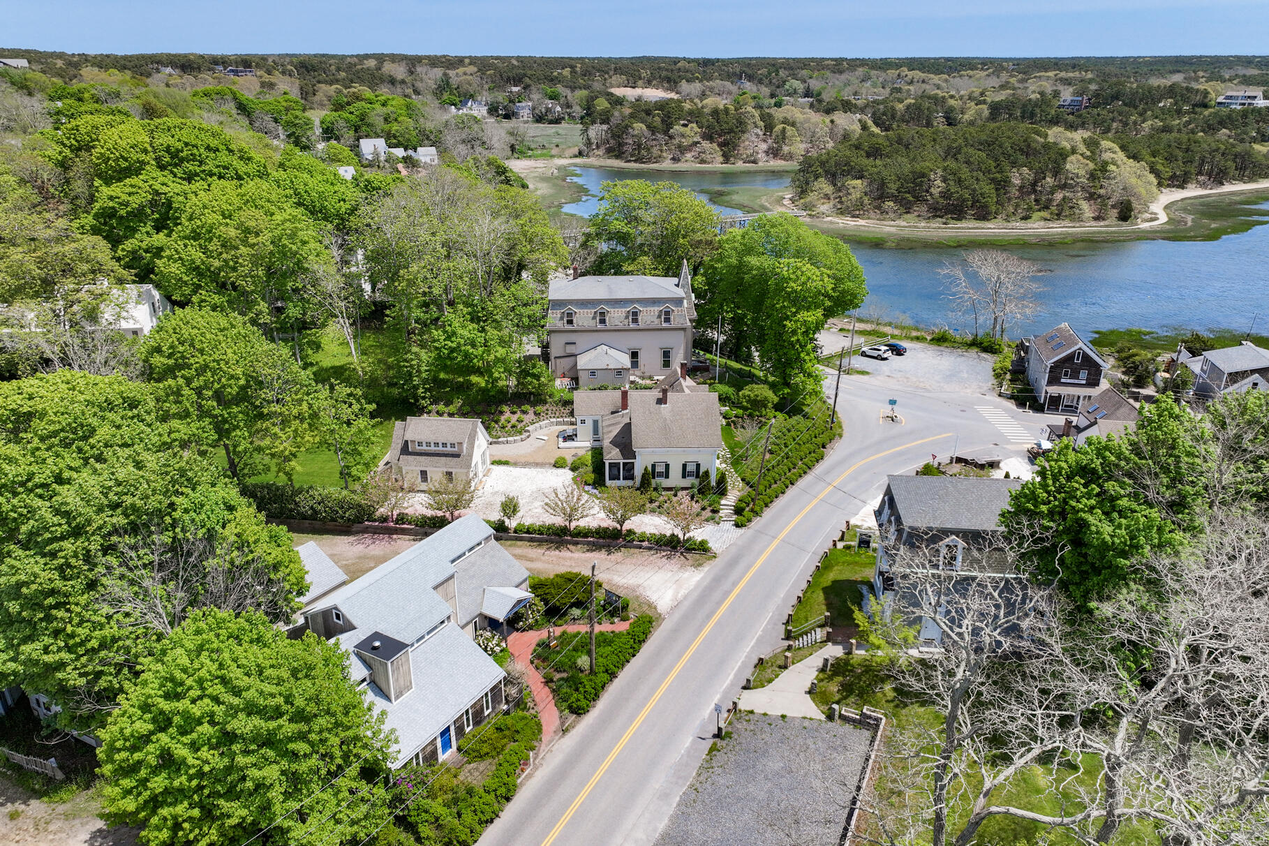 20 Bank Street Wellfleet, MA 02667 - Photo 3 of 49 an aerial view of a house with a garden