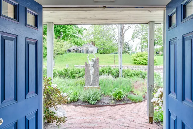 a view of a garden from a windows