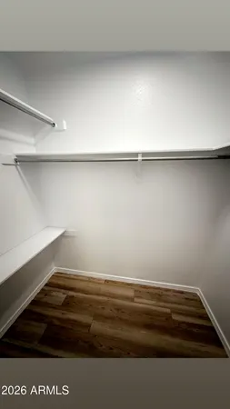 a room with a bench