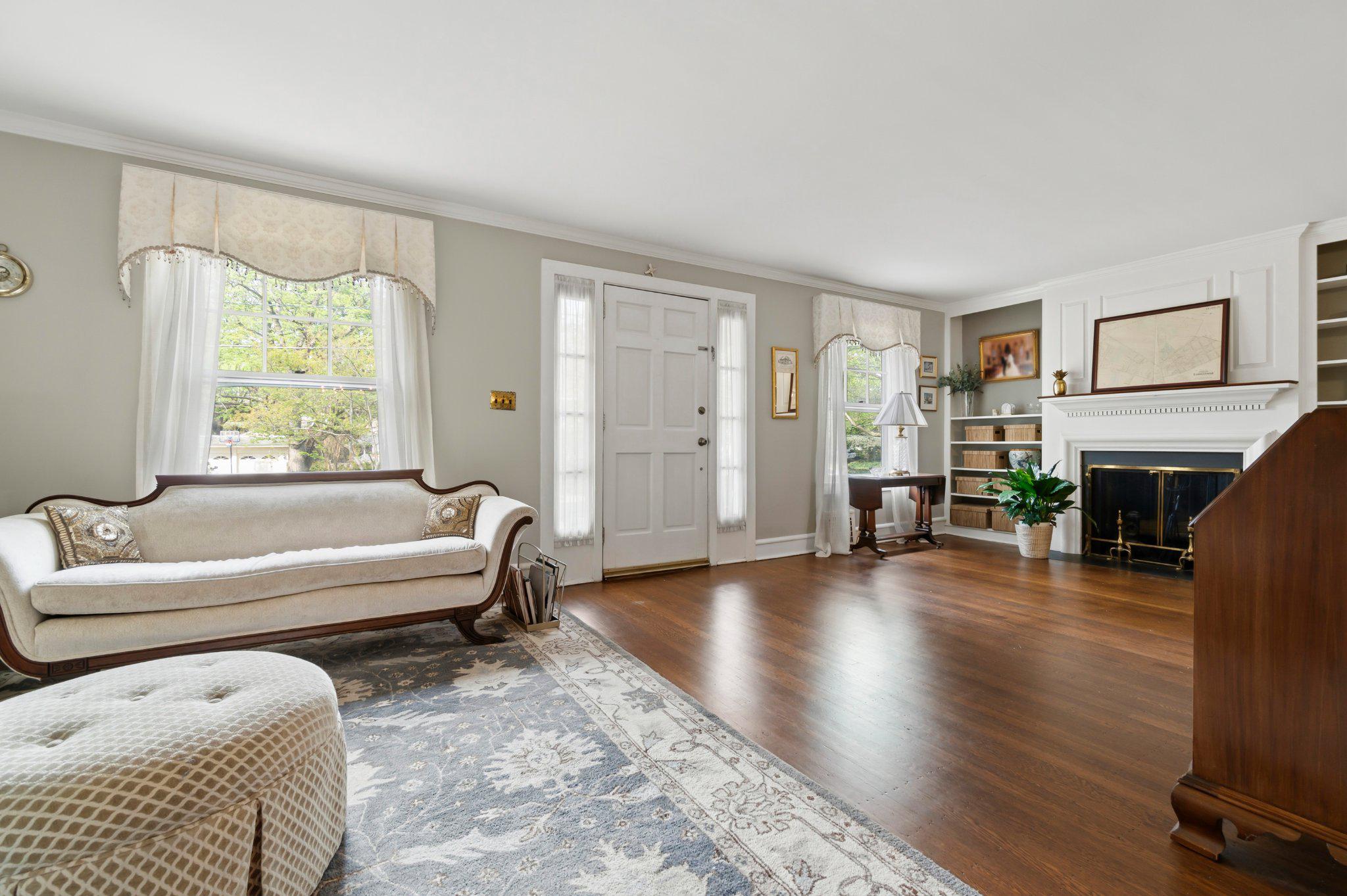 272 Jefferson Avenue Haddonfield, NJ 08033 - Photo 5 of 43 a living room with furniture and a fireplace