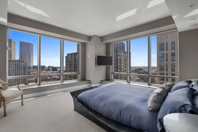 a view of a city from a balcony