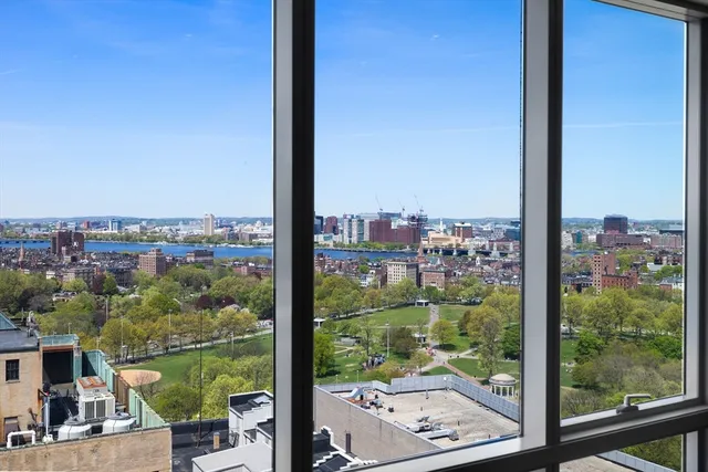 a view of a city from a window