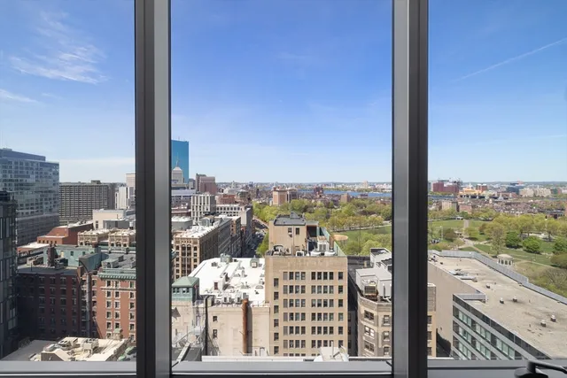 a view of a city from a balcony