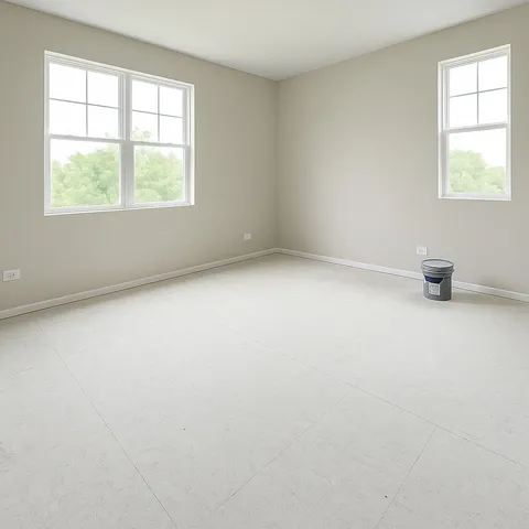 an empty room with a window