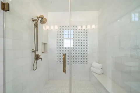 a bathroom with a shower