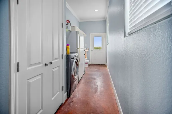 a room with furniture and a yard