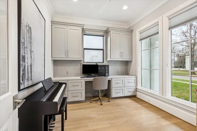 a kitchen with a cabinets and window