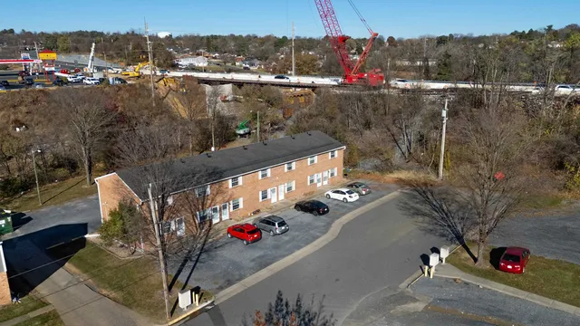 a view of city from balcony