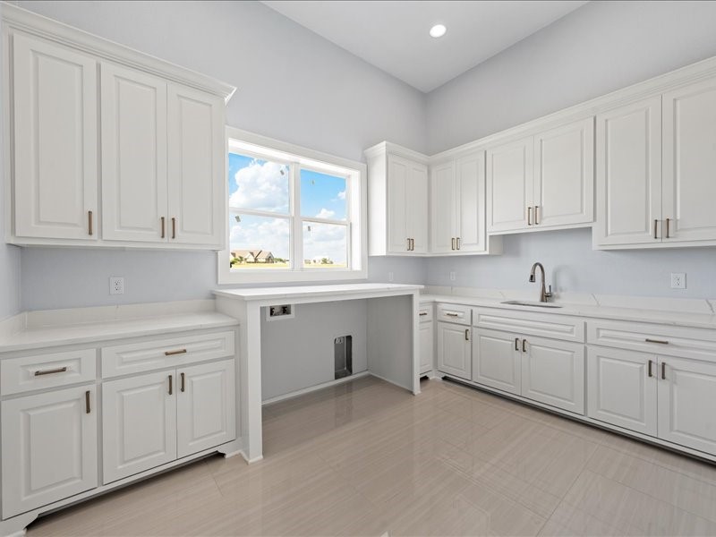 112 Yellow Rose Street Lorena, TX 76655 - Photo 35 of 42 a kitchen with white cabinets appliances a sink and a window