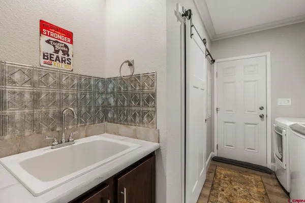 a view of a forest with a mountain