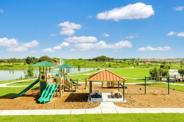 a outdoor space with lots of tables and chairs