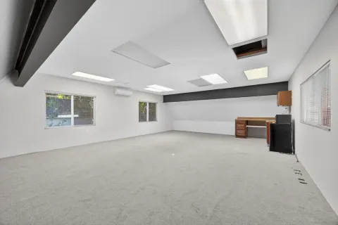 a view of a room with stairs