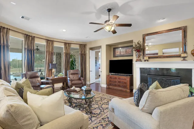 a view of a dining area with furniture