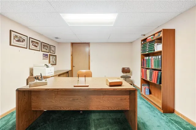 a car parked in a garage