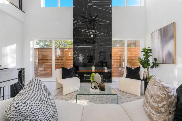 a living room with furniture