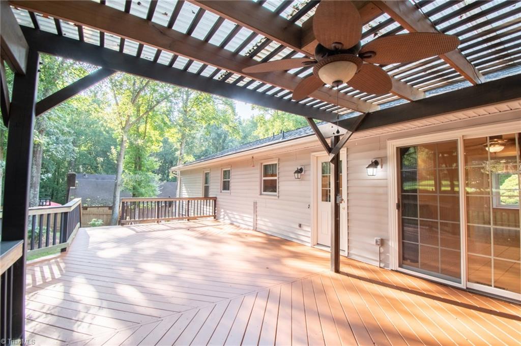 5808 Oakside Road Winston-Salem, NC 27104 - Photo 24 of 29 This freshly painted deck with covered pergola is spectacular!
