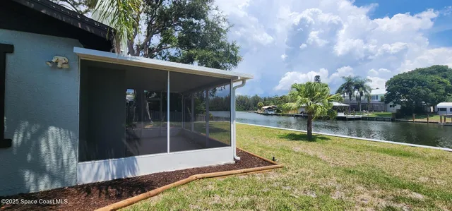 a house view with a garden space