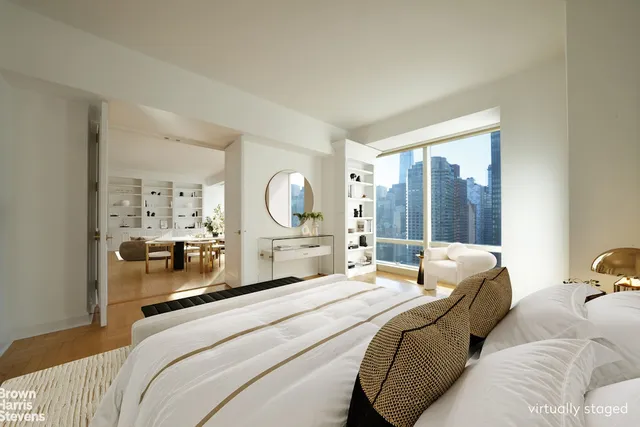 a picture of a bench in a white building