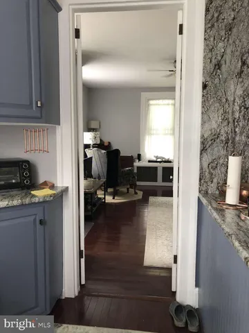 a view of a kitchen and living room