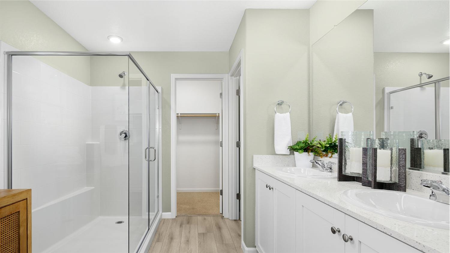 2483 Labrusca Street Manteca, CA 95337 - Photo 3 of 6 a bathroom with a shower sink and mirror