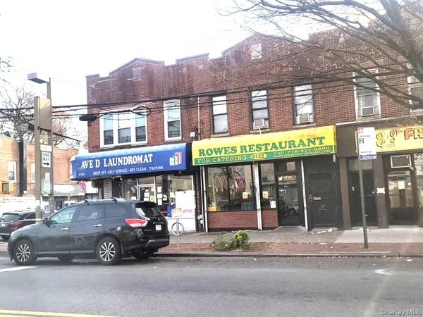 a car parked in front of a store