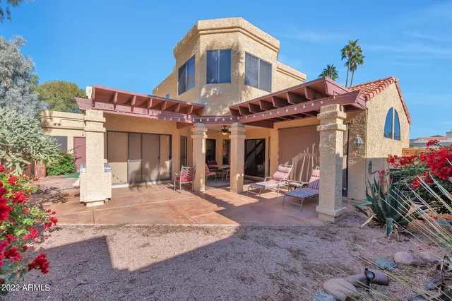 a view of a house with a patio