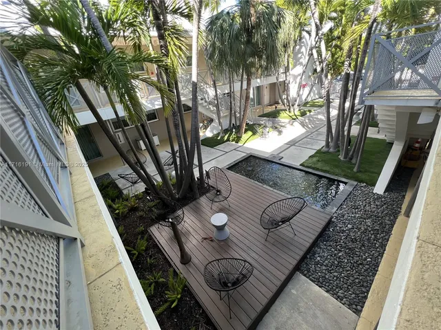 a view of an outdoor sitting area