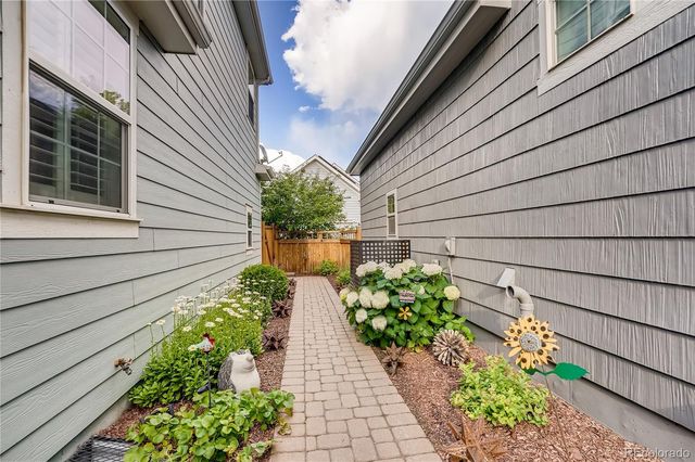 a view of a backyard with potted plants
