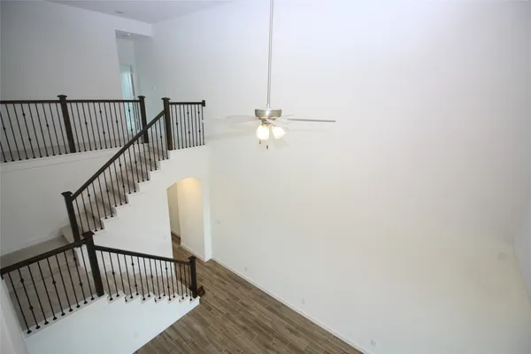 a view of entryway with wooden floor