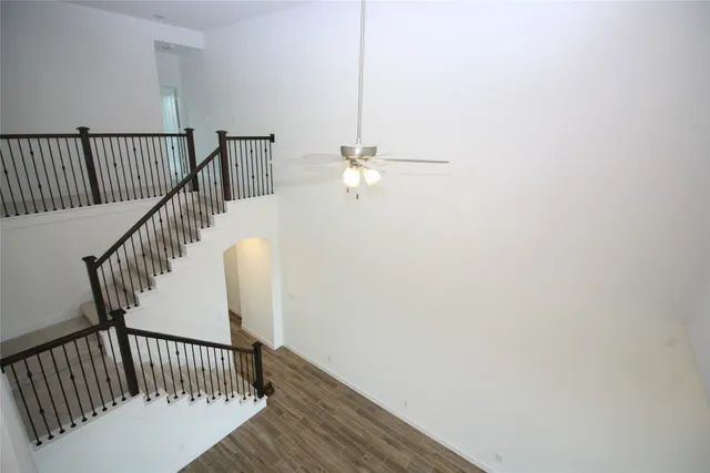a view of entryway with wooden floor