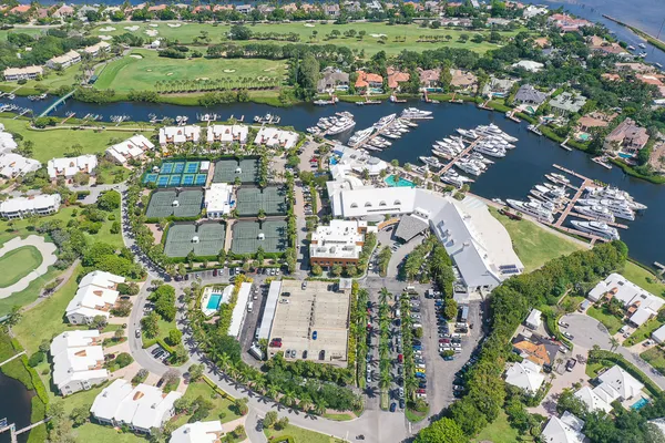 an aerial view of a city