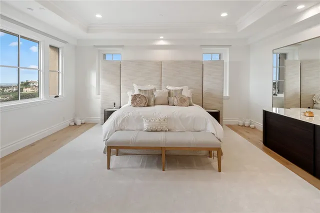 a view of cabinets a bed in it