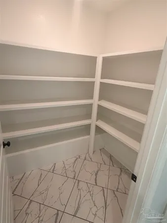 a close up view of closet