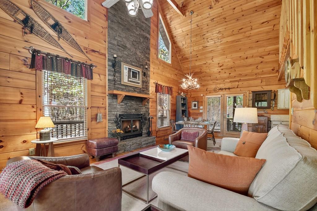 240 Lower Prince Mountain Road Cherry Log, GA 30522 - Photo 18 of 45 a outdoor living room with patio furniture and a fireplace