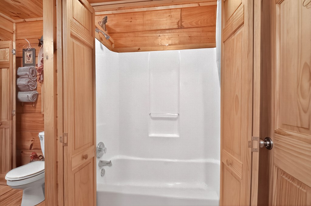 240 Lower Prince Mountain Road Cherry Log, GA 30522 - Photo 26 of 45 a bathroom with a bathtub and a shower