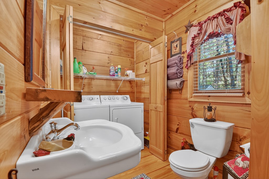 240 Lower Prince Mountain Road Cherry Log, GA 30522 - Photo 27 of 45 a bathroom with a toilet sink and mirror