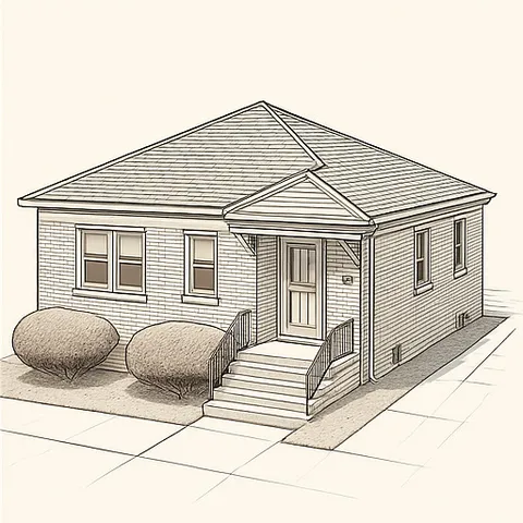 a house view with a outdoor space