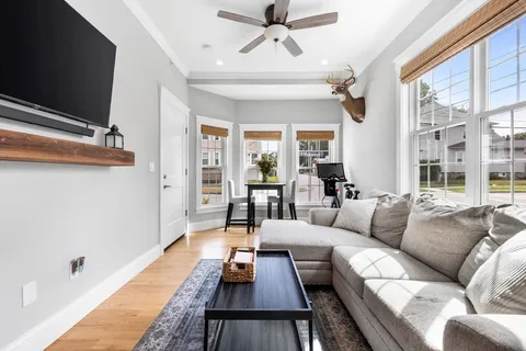 a living room with furniture or couch and a flat screen tv