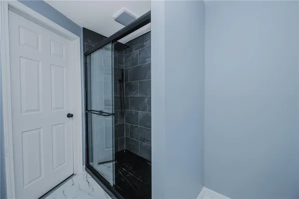 a bathroom with a shower